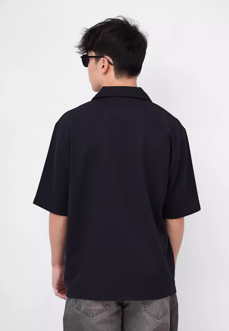 Ryusei Polo Oversize Kudo Twill Black