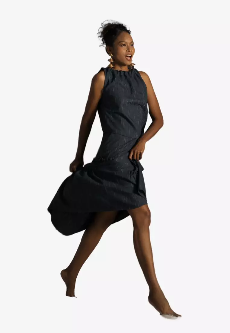 fitted black linen skirt for women, summer linen skirt 2087#