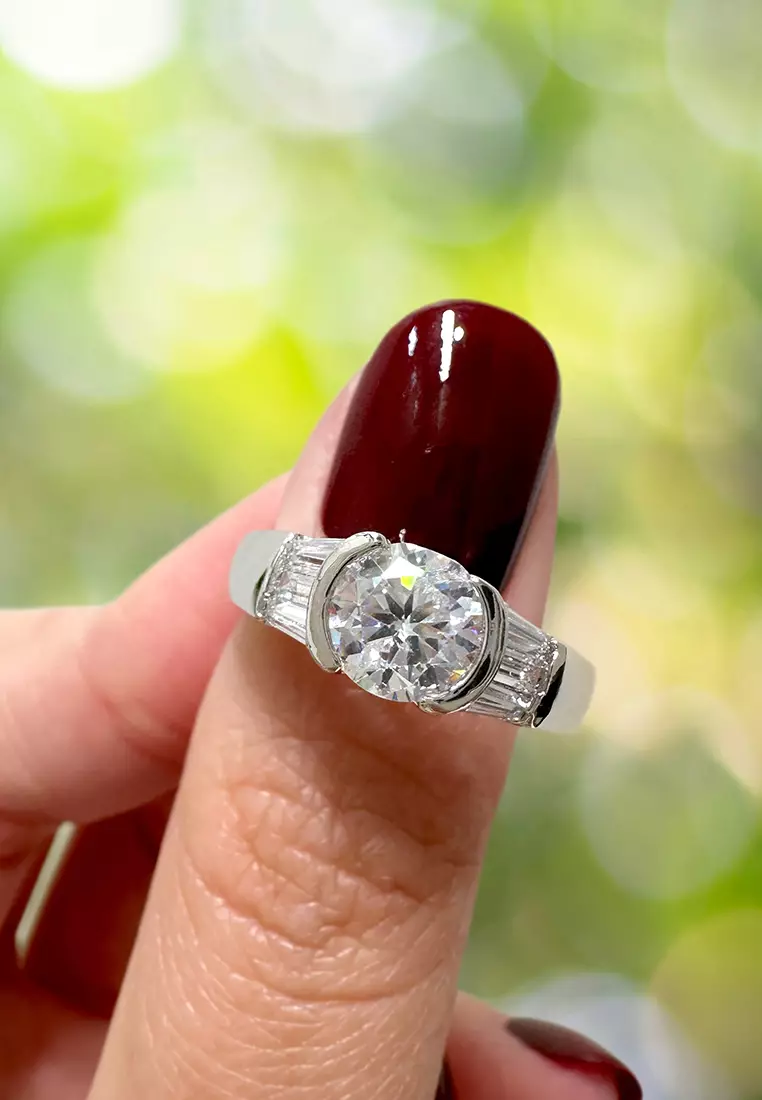 Be My Lady White Gold Layered Ring - US 8