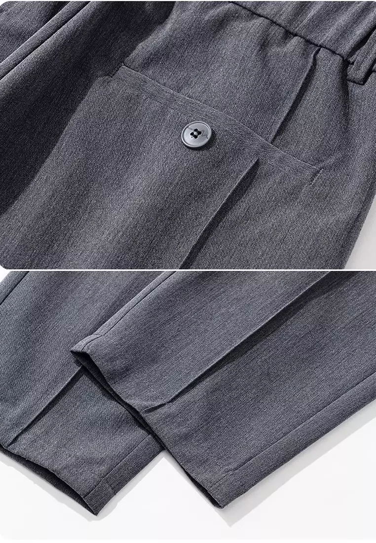 Men's Elasticated Waist Ankle Suit Pants