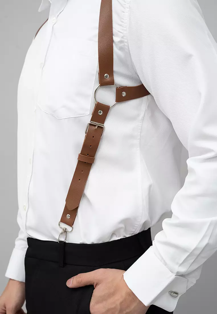 Houseofcuff Suspender Backpack Kulit Leather Coklat