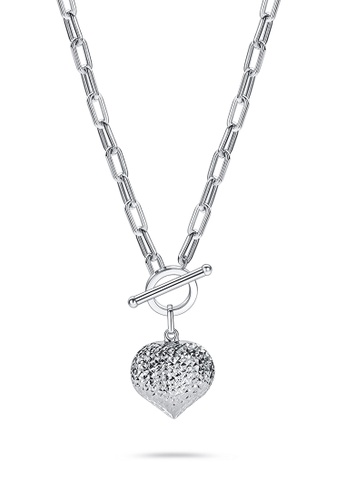 LAZO DIAMOND LAZO DIAMOND Heart Bauble Graduated Link Toggle Necklace ...