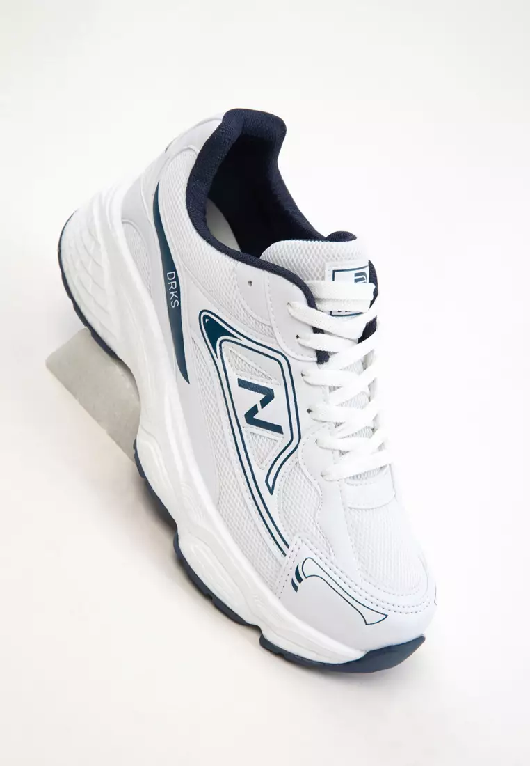White-Navy Blue Women's Sneaker 20762