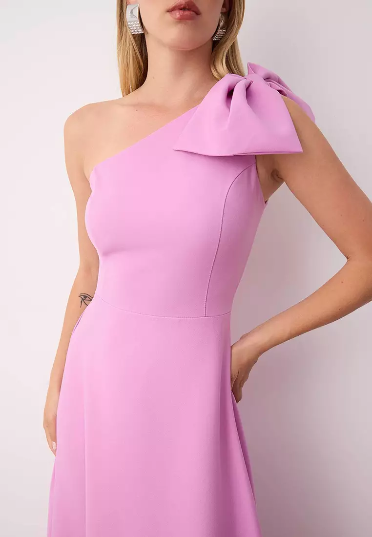 Pink A Line Stylish Evening Dress