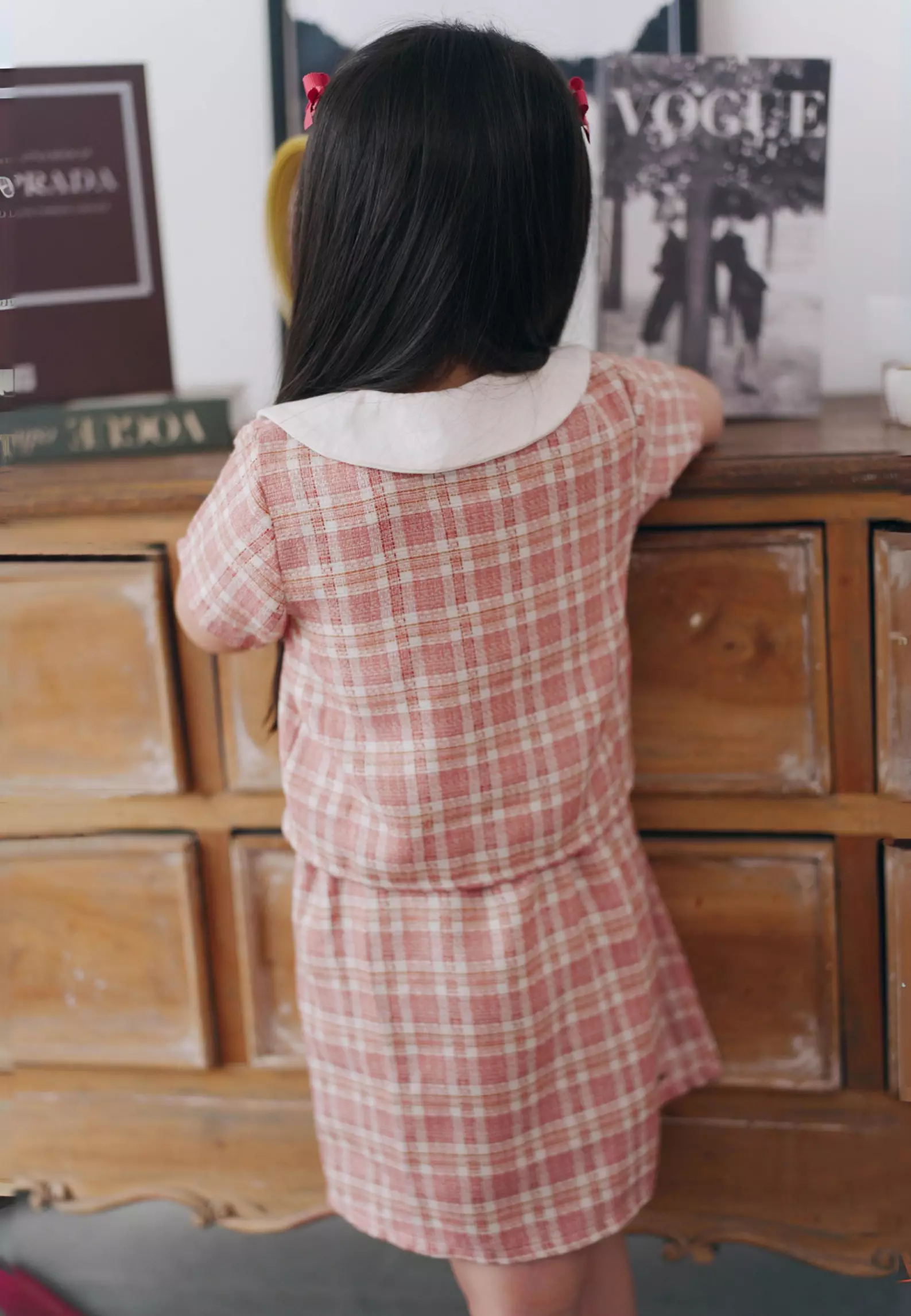 Two Mix - Mariposa Set Setelan Baju Anak Perempuan Korean Style 1-12 Tahun 4402 Peach