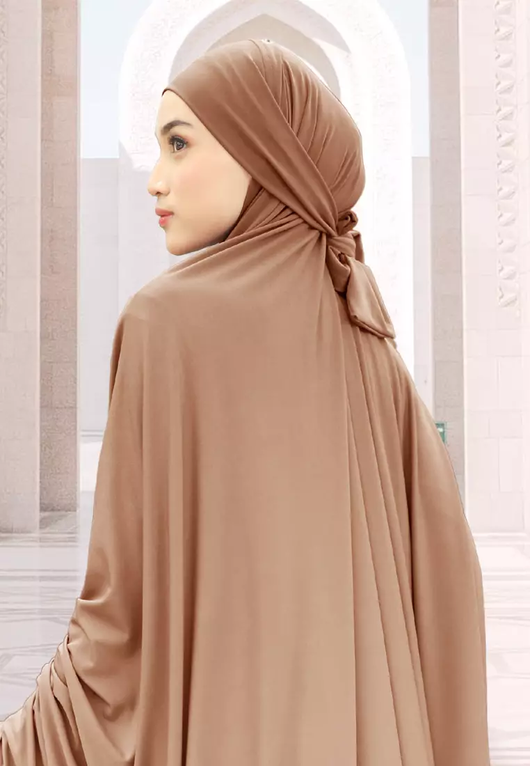 Zelena - Raudhia Prayer Set | Mukena French Khimar Set - Palm Sugar - Dewasa