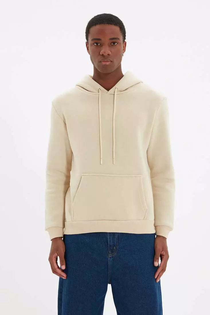 Tan hoodie men top