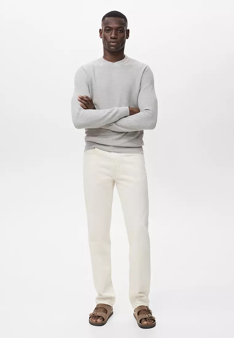 Microstructured Cotton Knitted Sweater