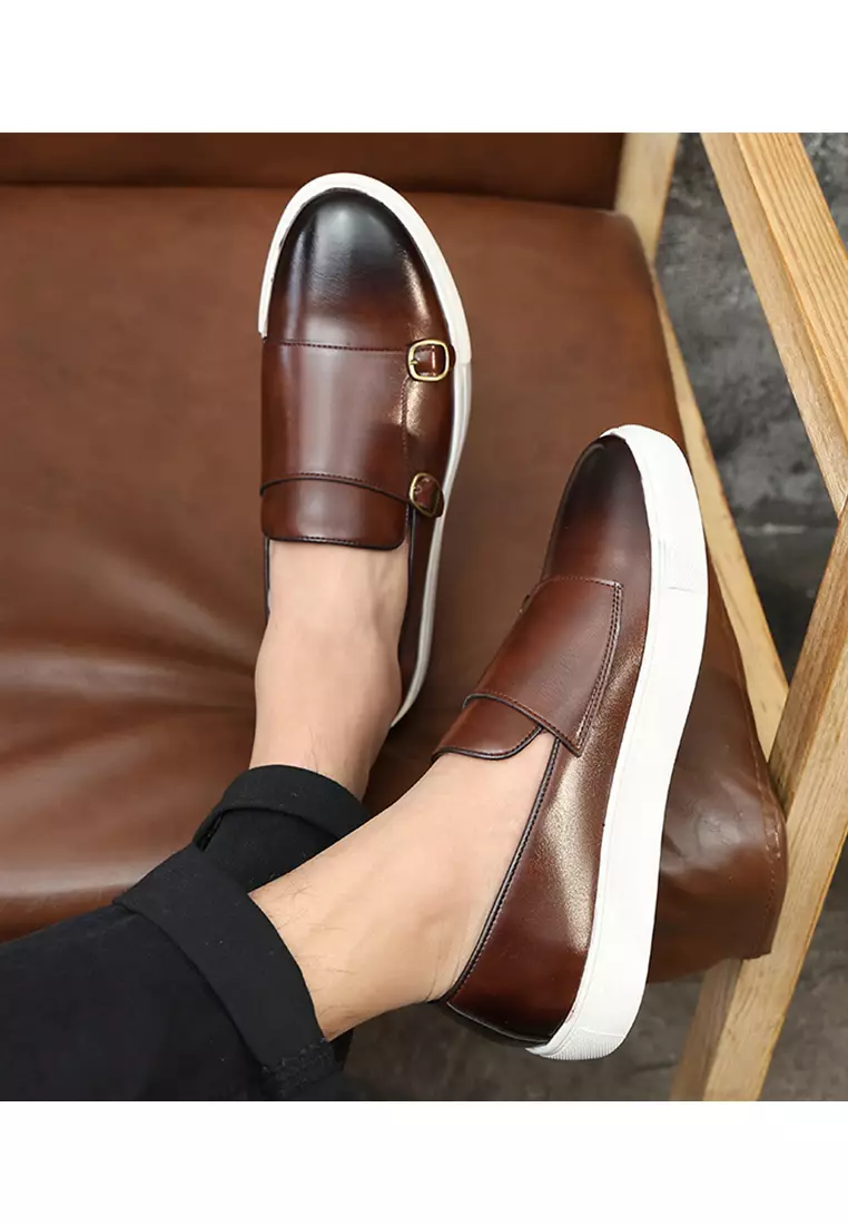Buy Twenty Eight Shoes Double Buckle Synthetic Leather Slip-Ons