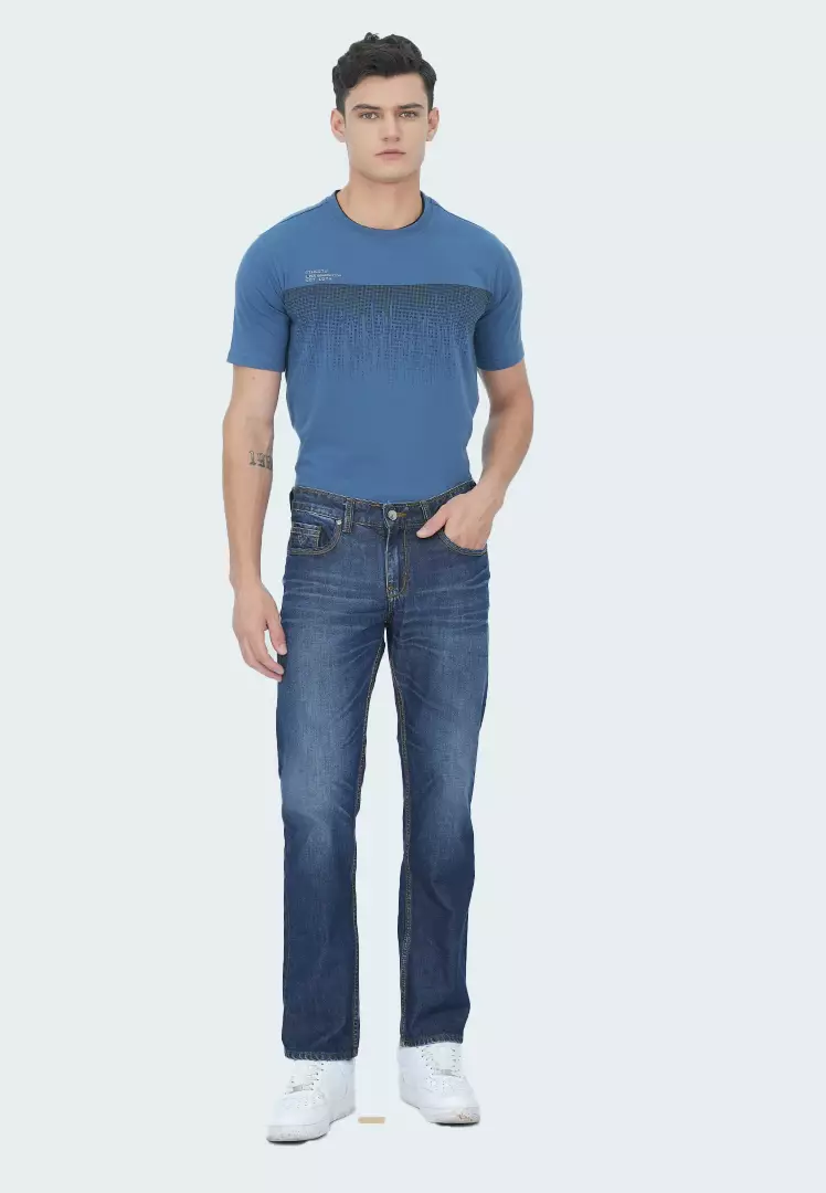 LGS - Celana Denim - Jeans - Perfect Fit - Washed - Whisker - Biru - JPF.492.P108.A687.C