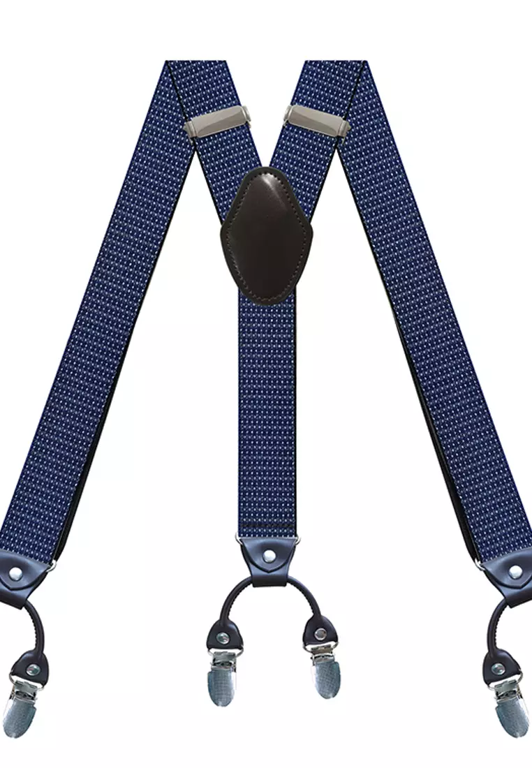 Men's Adjustable Elastic 6 Clips Suspenders