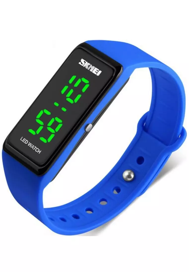 Jam Gelang Kasual LED Digital Pria Waterproof Strap Tali Material Silicone SF12 ORIGINAL