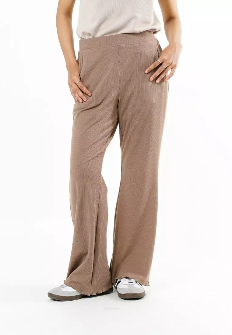 3Second Women's Long Flare Pants Body Fit Polyester Elastane Myra HP-C040126