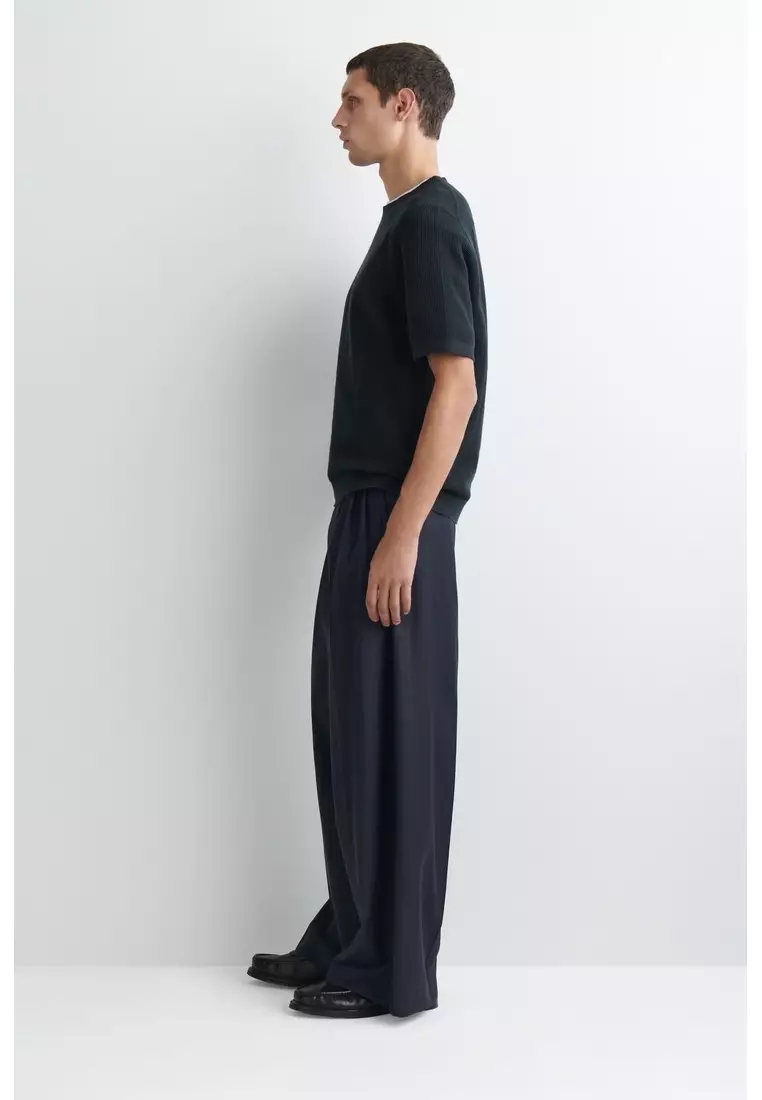 WAFFLE-KNIT COTTON T-SHIRT