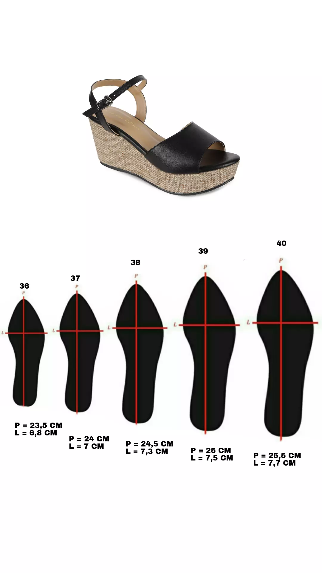 Wedge Zoey Black