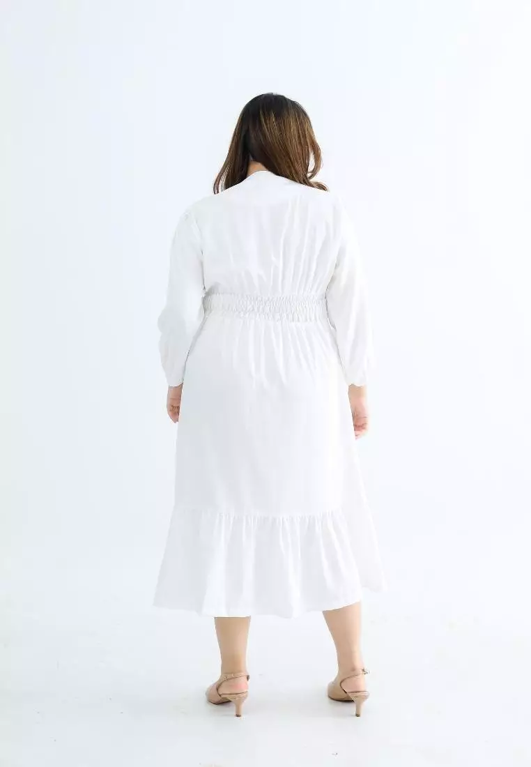 Plus Size Dress Magica Broken White