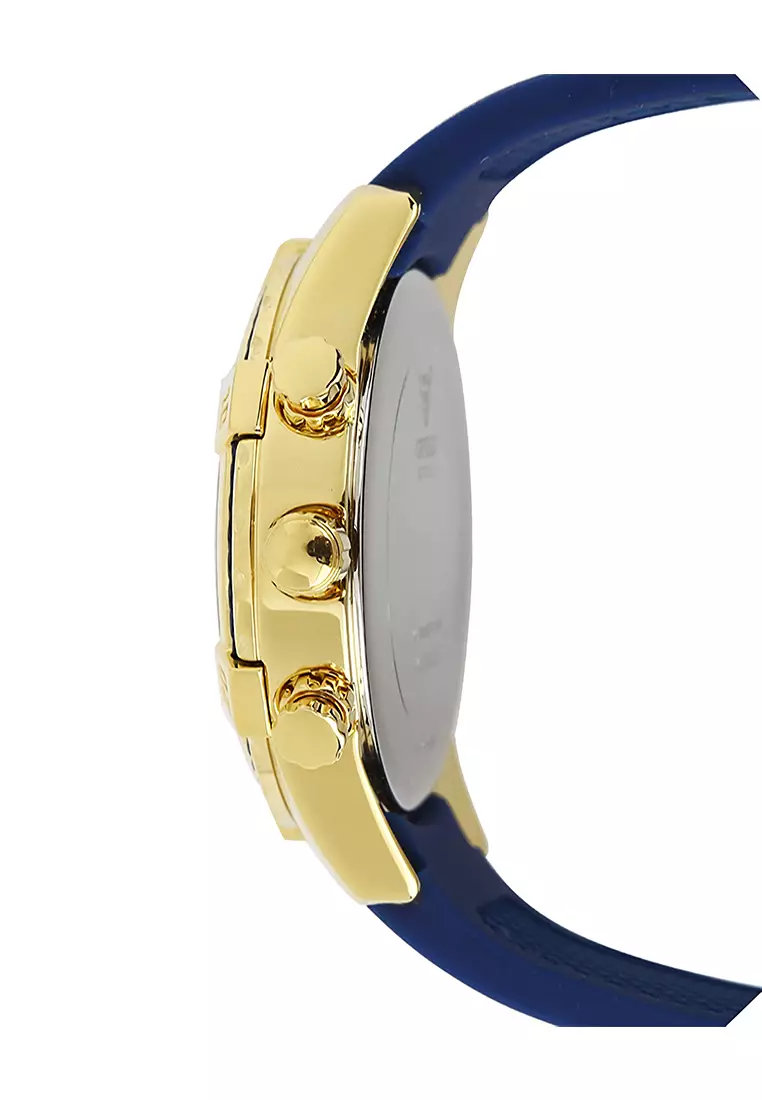 Guess W0562L2 - Jam Tangan Chronograph Wanita - Gold - Blue Rubber Strap