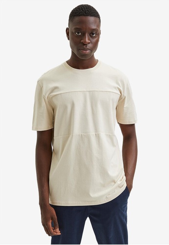 Selected Homme beige Relaxathy Tee E3A59AA673BEDCGS_1
