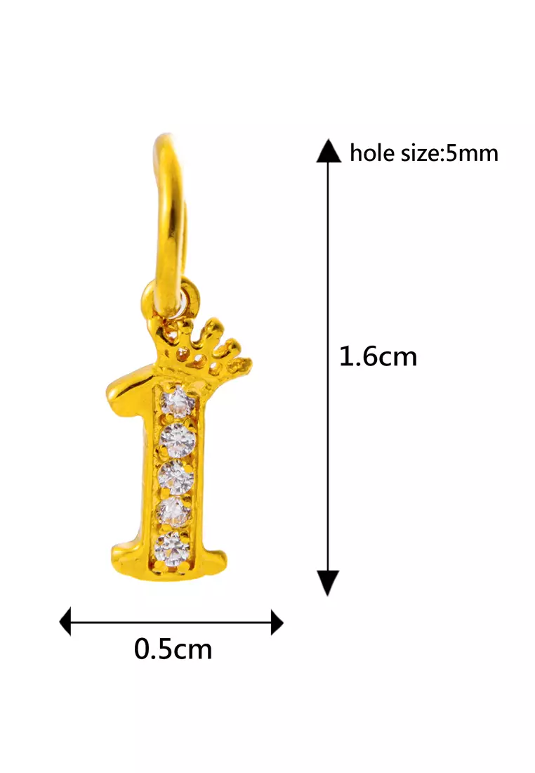 LITZ 916 (22K) Gold Number Charm GP0601-0.74g+/- (0)