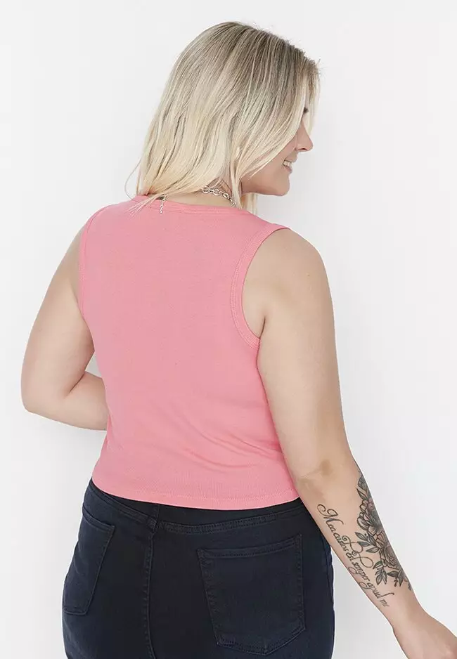 Plus size online pink tank top