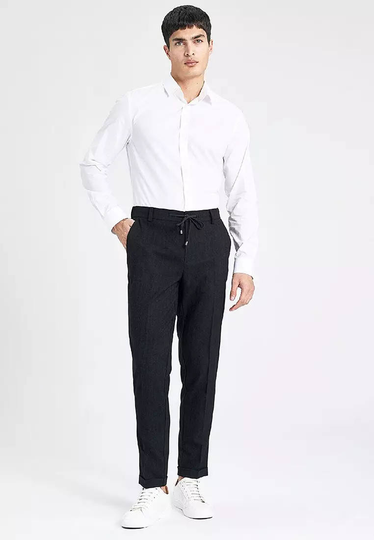 Buy DeFacto Slim Fit Italian Collar Non Iron Long Sleeve Shirt 2026 ...