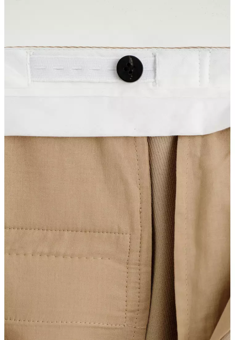 WOOL-TWILL STRAIGHT-LEG TROUSERS