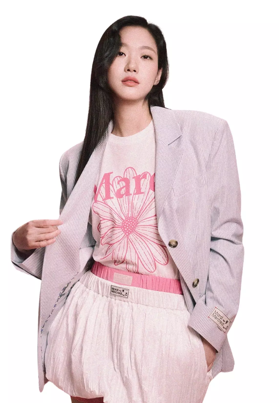 Tshirt Flowermardi -White Pink