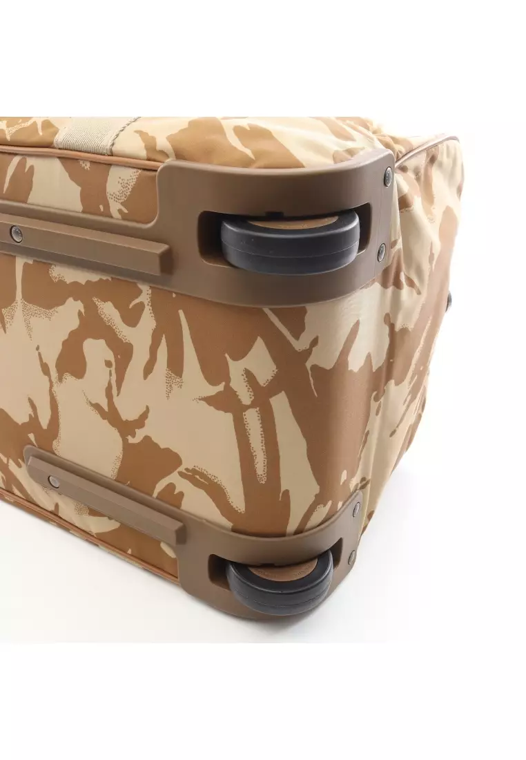 Pre-Loved Prada Trolley Carry Bag Boston bag carry case suitcase Nylon beige 2WAY