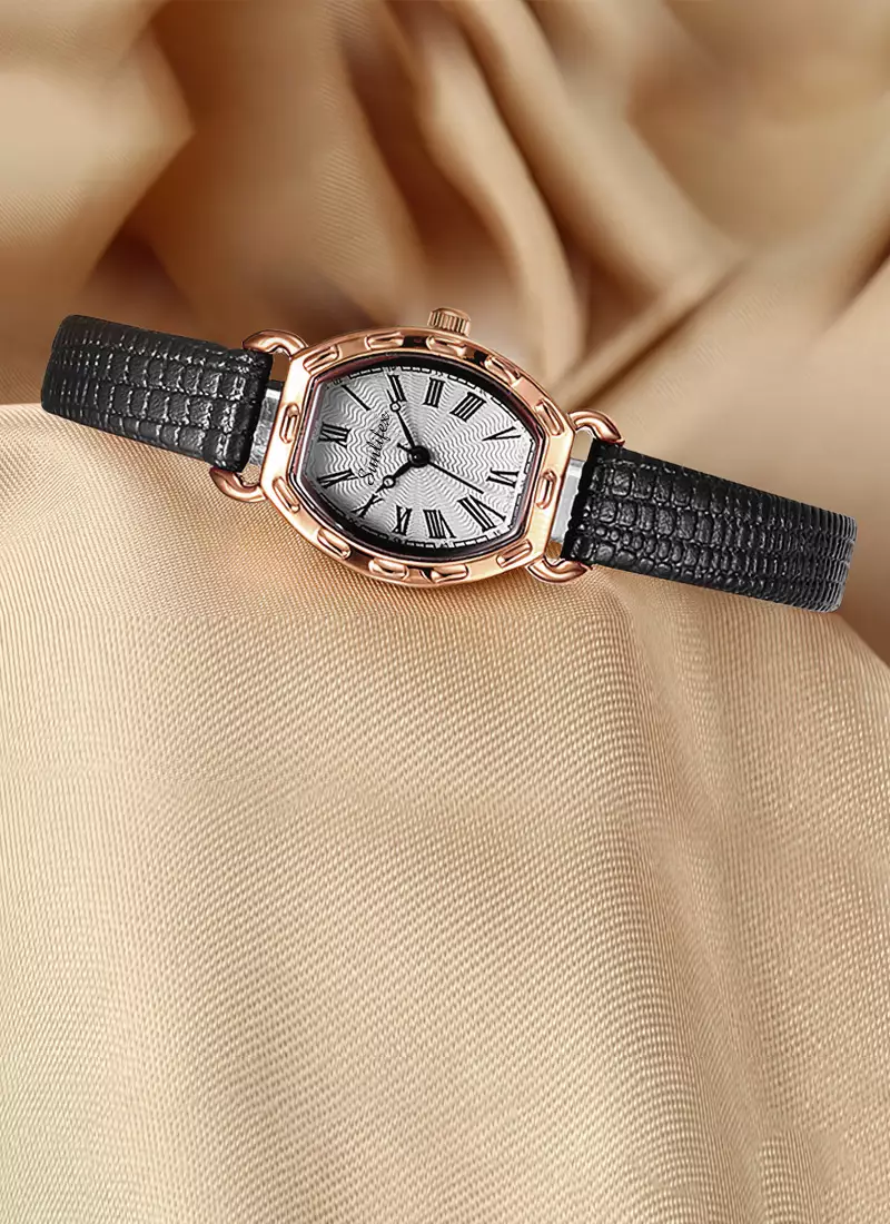 Jam Tangan Wanita 3345 Antik Korea Panggilan Mini Original Jam Tangan Cewek blackwhite