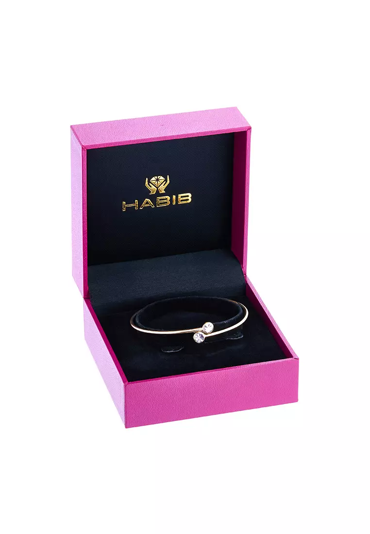 HABIB 585/14K Yellow and White Gold Bangle D01S005-X4