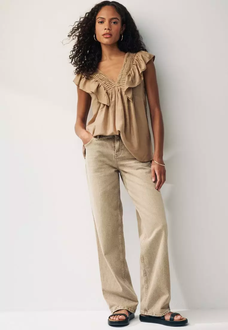 Buy NEXT Sleeveless Ruffle V-Neck Top 2026 Online | ZALORA