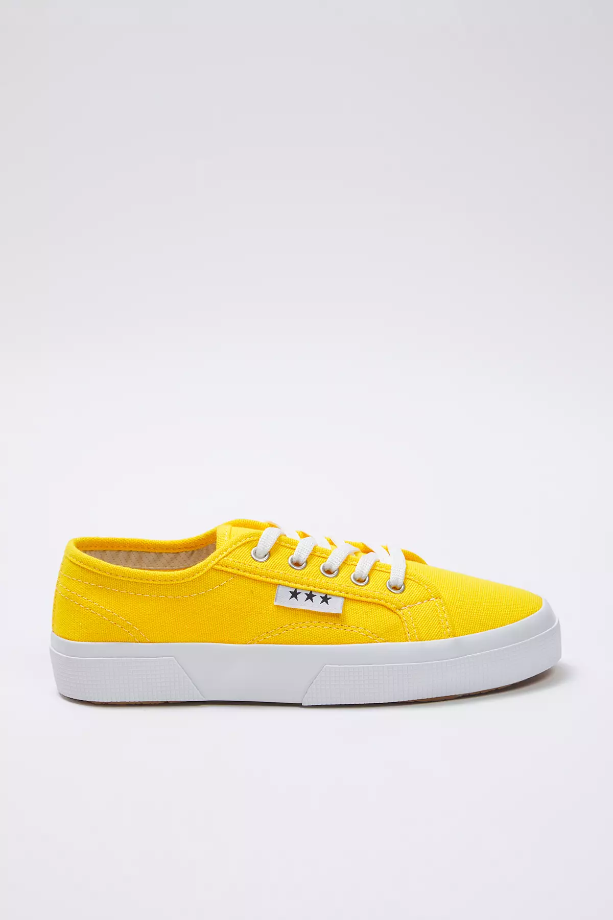 Yellow Lace-Up Flat Sole Women Sneaker Takss25Sn00039