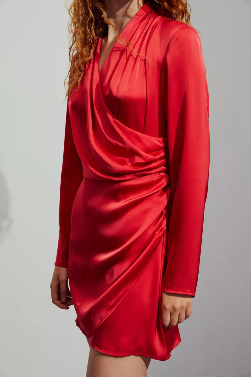 H&m wrap dress red deals