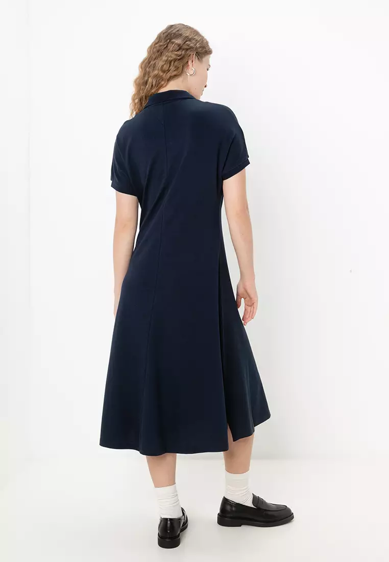 Lyocell Open Neck Midi Dress - Tommy Mainline