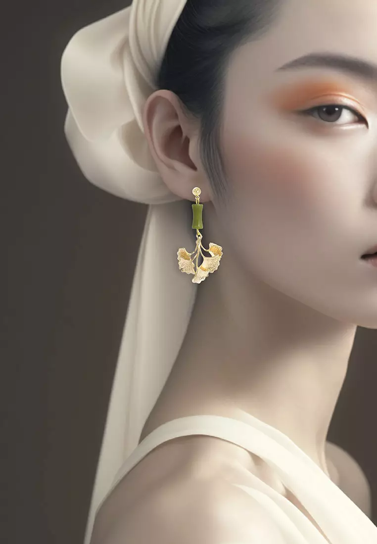 Ginkgo new arrivals earrings gold