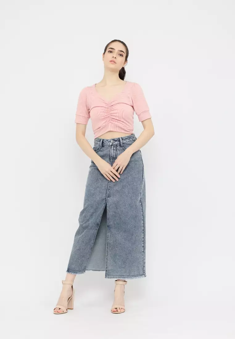 Rok jeans midi store