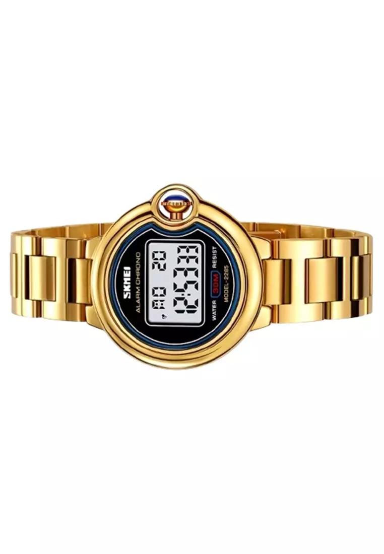 Jam Tangan Wanita Digital Water 2285 Resist 30M ORIGINAL - Gold