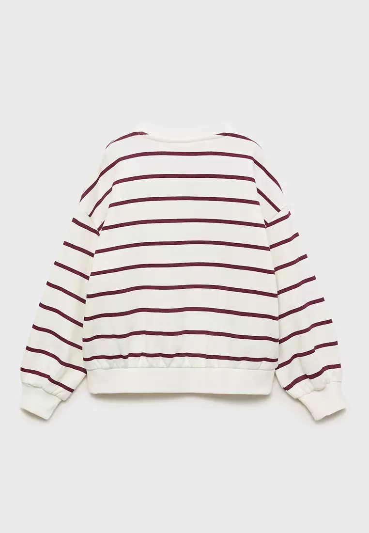 Embroidery Striped Sweatshirt