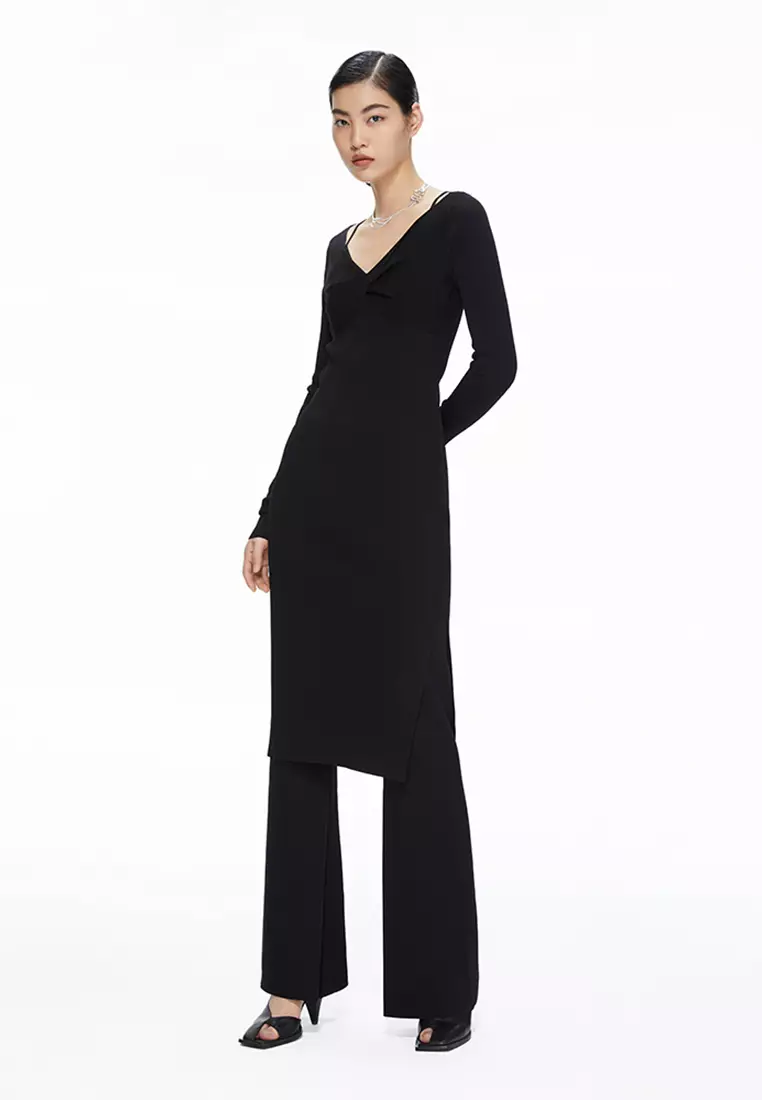 JNBY Women's Slim V-Neck Knit Dress