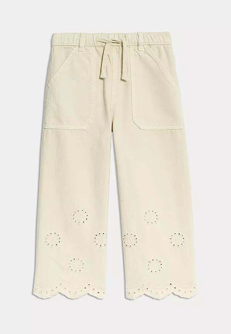 Floral Embroidered Denim Jeans