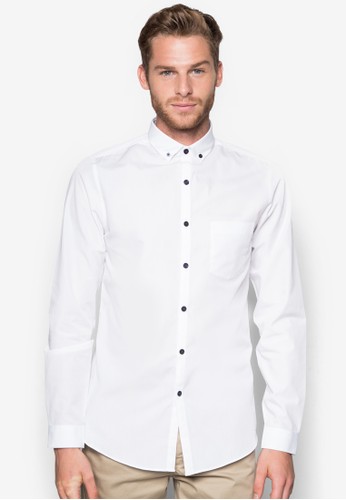 White Long Sleeve Slim Smart Shirt, 服飾, 素色esprit cn襯衫