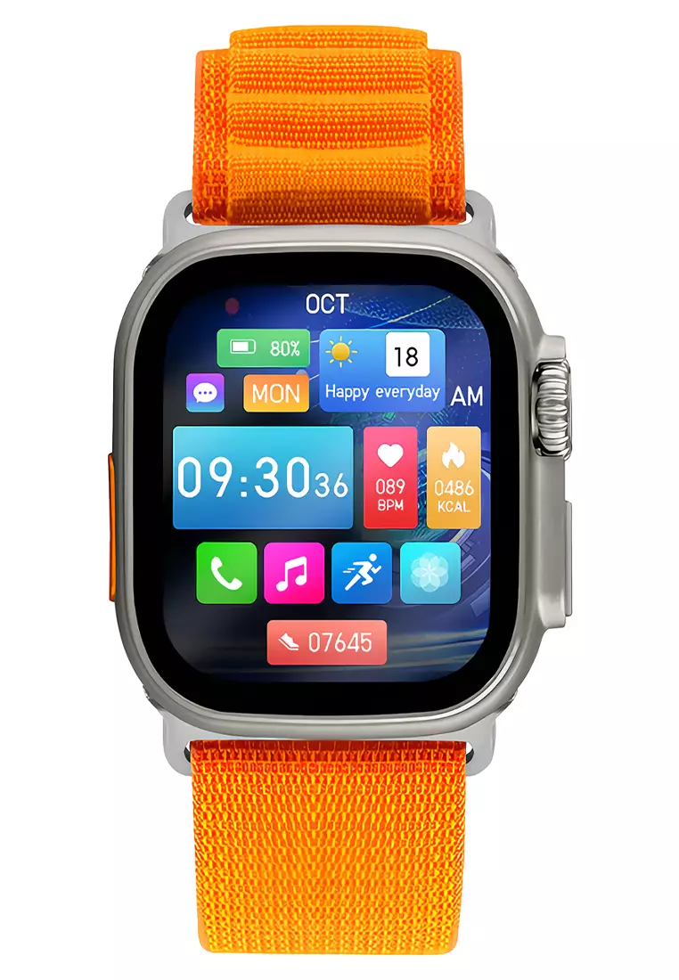 Lee Cooper Smartwatch - Jam Tangan Pintar Unisex - LC.SM.3.13 Orange Fabric Strap
