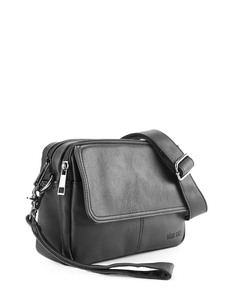 Distressed Leather Charter Crossbody Bag