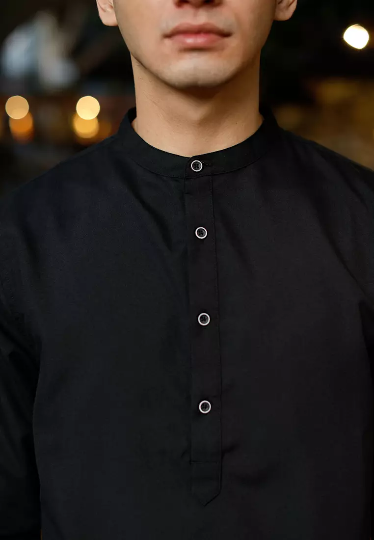 OXCON Kemeja Setelan Koko Kurta Moslem Wear Black