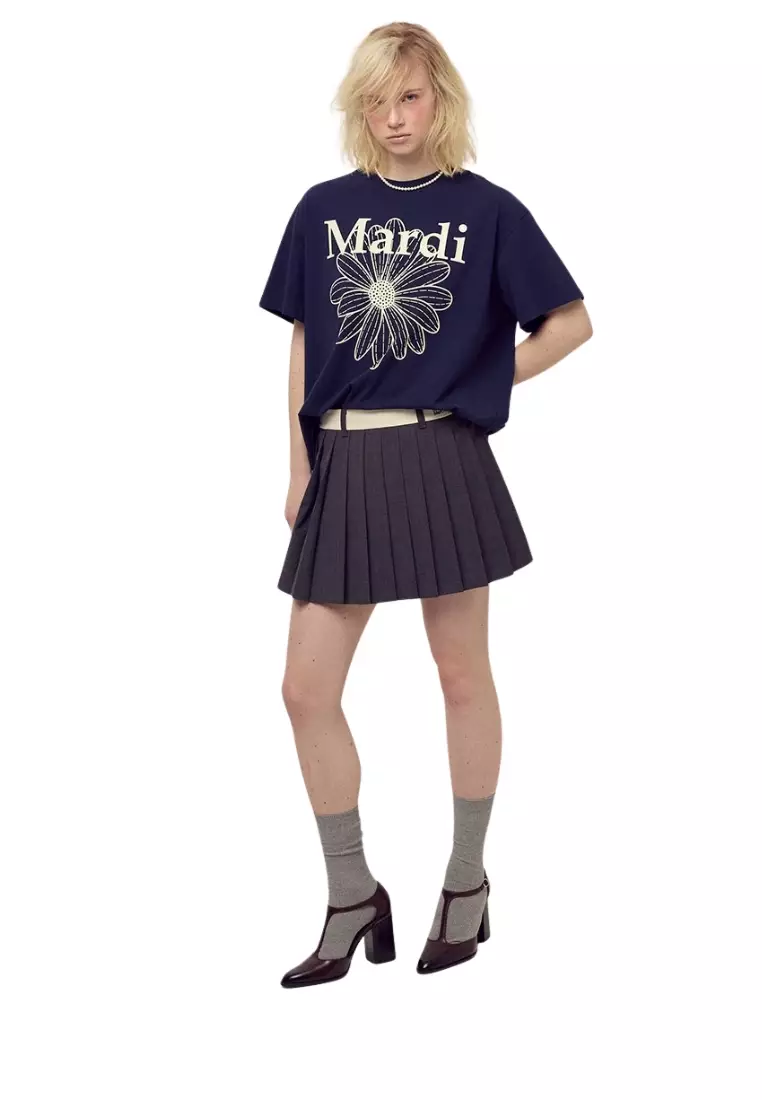 Unisex Tshirt Flowermardi - Navy Ivory 