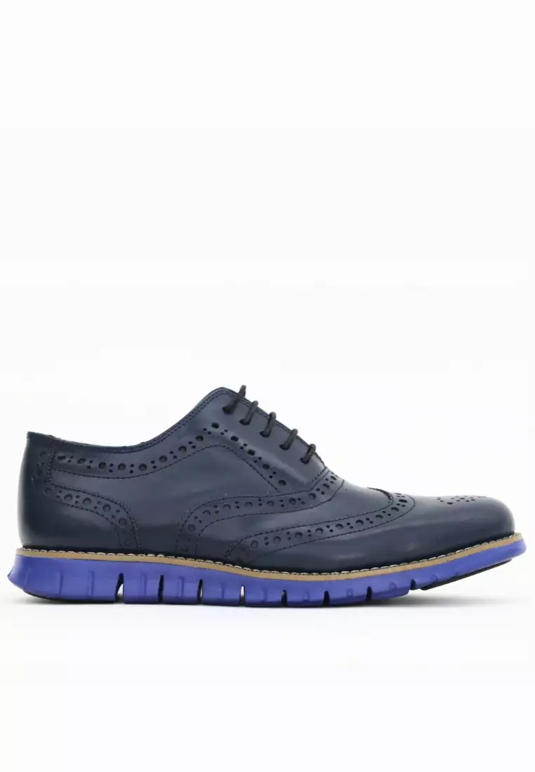 Discount on Jirras  shoes - SKU: Jirras Men Wingtip Oxford Shoes Genuine Leather Filipino Handcraft Blue Leather Dark Blue Sole Noah