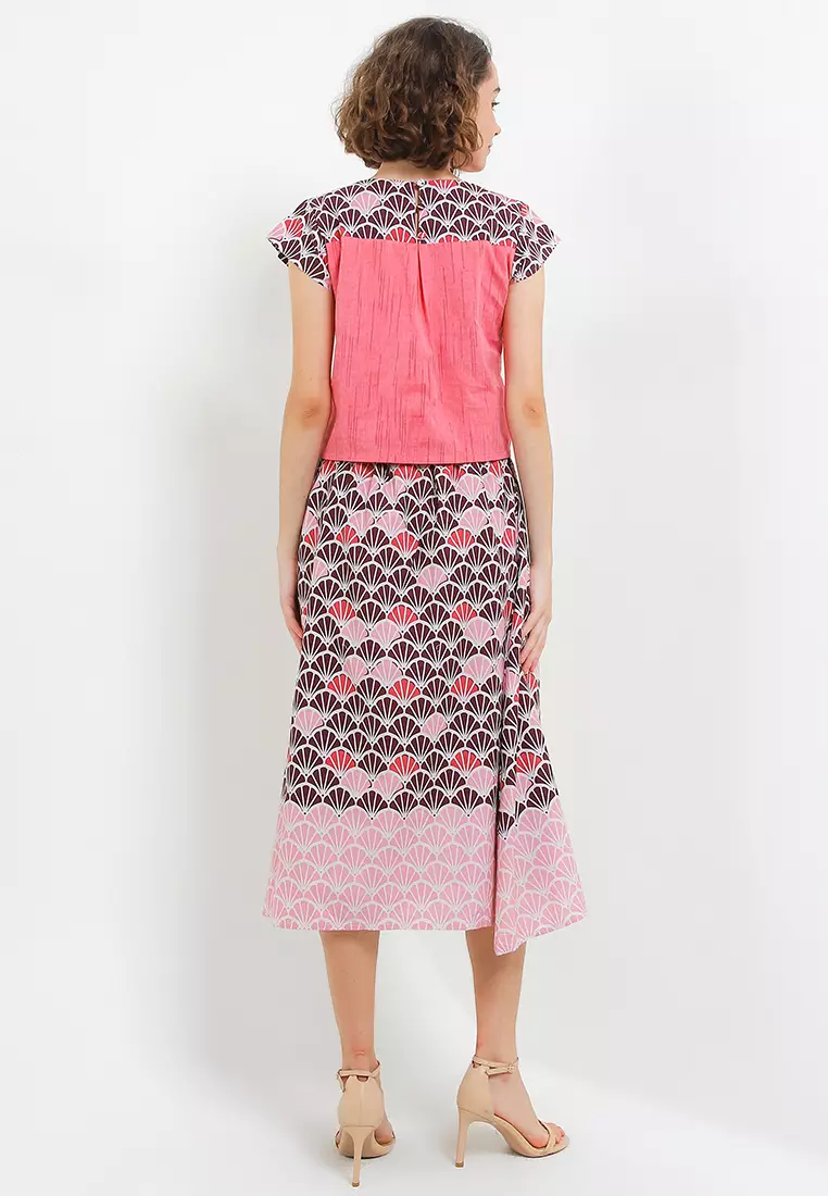 Setelan Valena Atasan Batik Blouse dan Bawahan Rok Batik