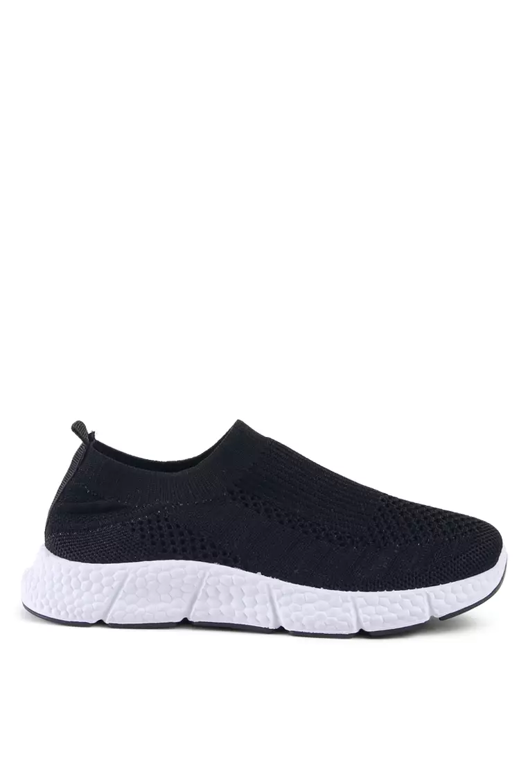 Discount on London Rag  shoes - SKU: Kids Chunky Black Knitted Sneakers