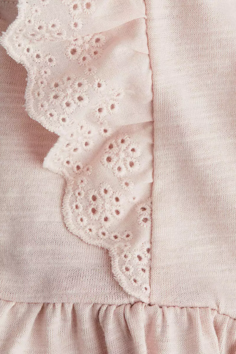 Frill-trimmed cotton dress