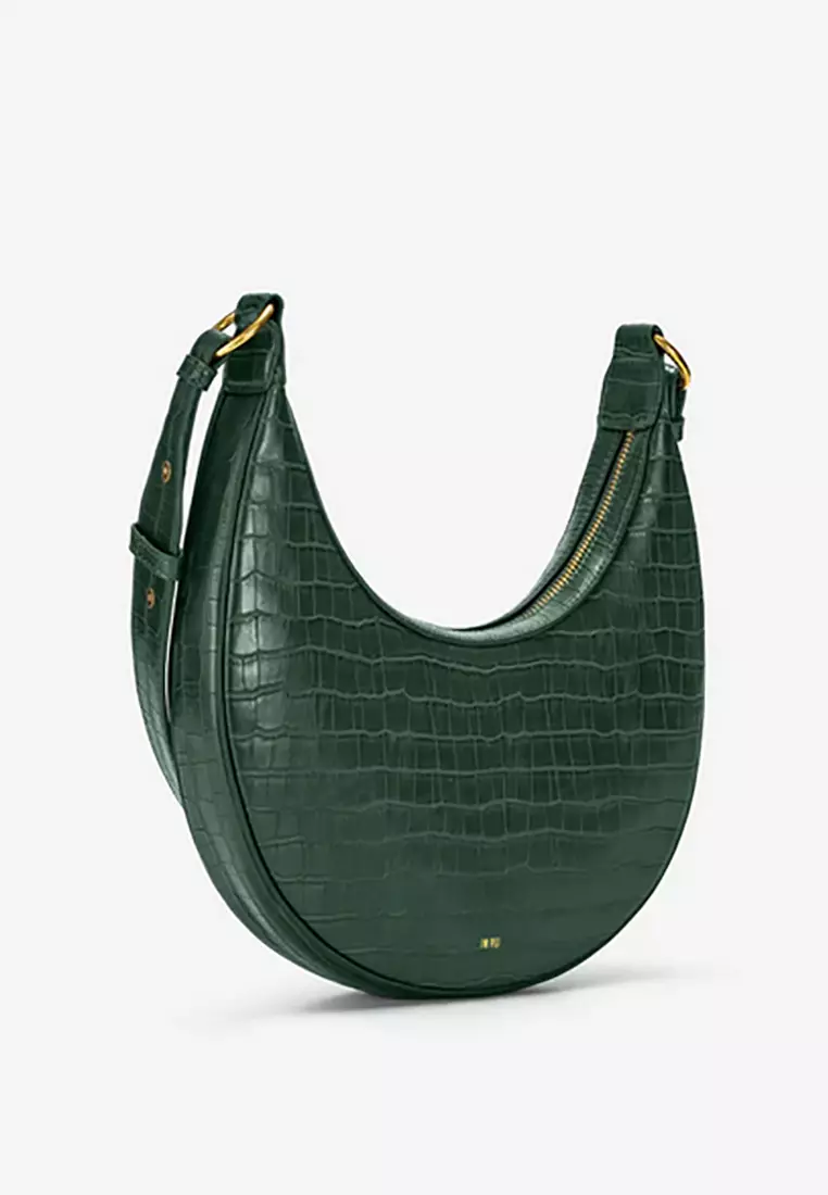 Carly Saddle Bag - Green Croc